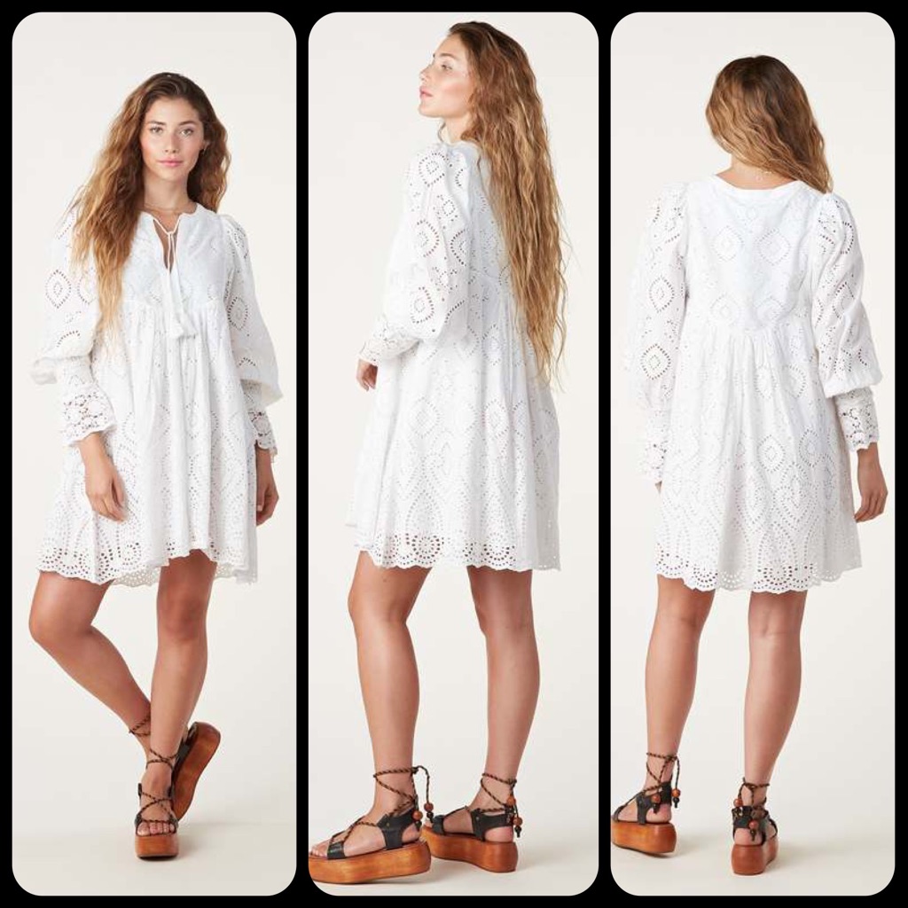 Nwot Spell & The Gypsy Collective White Dylan Smock Dress